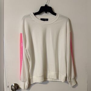 Celestial Blue White Sweater with Sequins